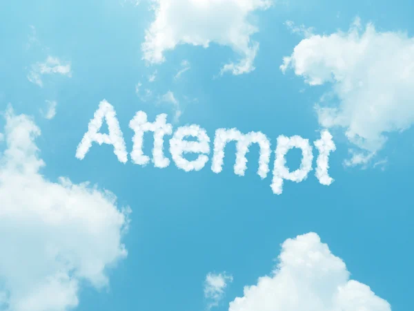 Parole nuvola con disegno su sfondo cielo blu — Foto Stock