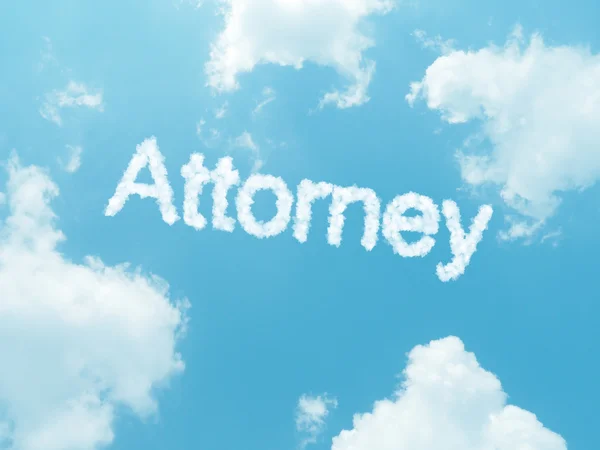 Cloud words with design on blue sky background — Stock Photo, Image