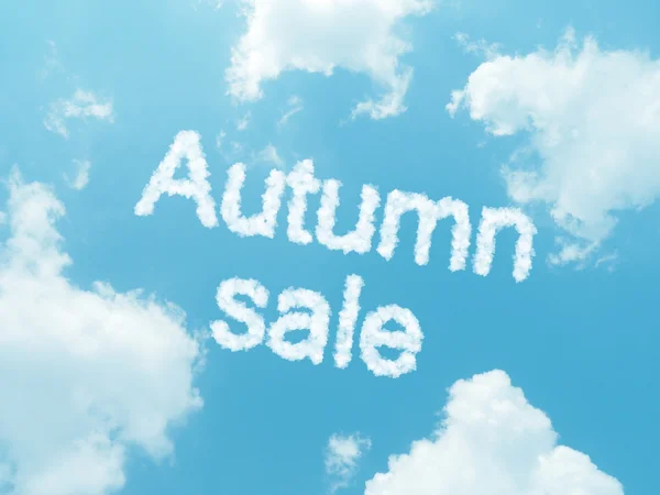 Cloud words with design on blue sky background — Stock Photo, Image