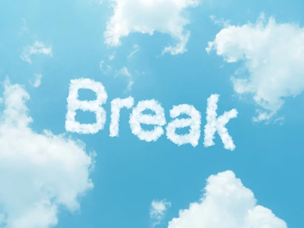 Cloud words with design on blue sky background — Stock Photo, Image