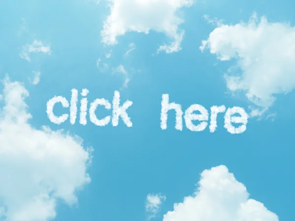 Parole nuvola con disegno su sfondo cielo blu — Foto Stock