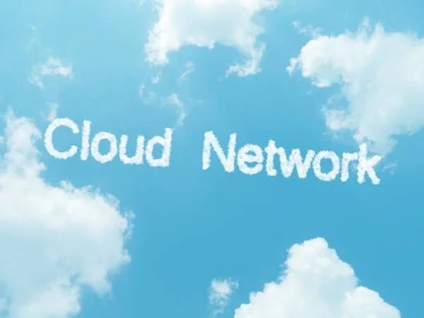 Cloud words with design on blue sky background — Stock Photo, Image