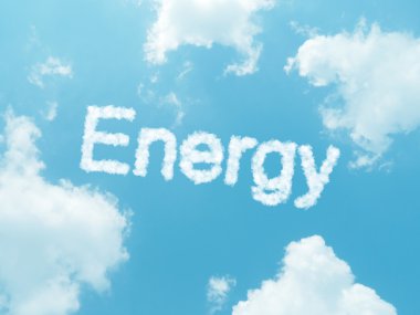 mavi gökyüzü arkaplanında dizayn edilmiş bulut kelimeleri