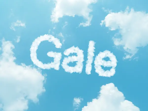 Palavras de nuvem com design no fundo do céu azul — Fotografia de Stock