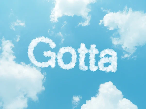 Cloud words with design on blue sky background — Stock Photo, Image