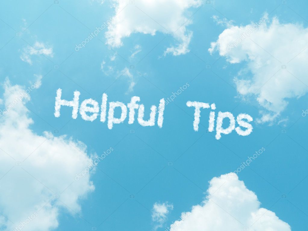 cloud words with design on blue sky background