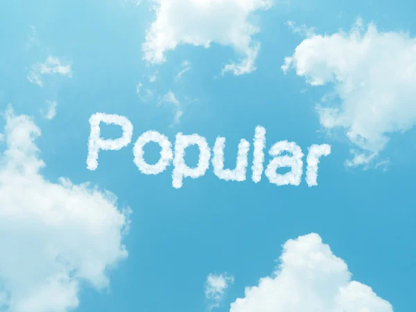 Cloud words with design on blue sky background — Stock Photo, Image