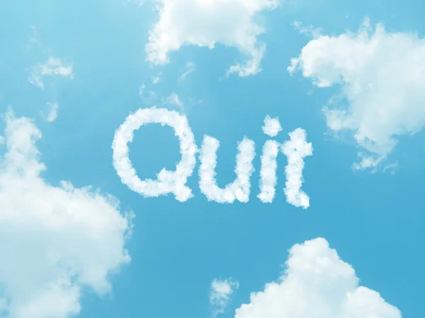 Cloud words with design on blue sky background — Stock Photo, Image