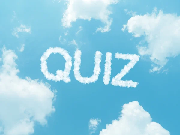 Cloud words with design on blue sky background — Stock Photo, Image