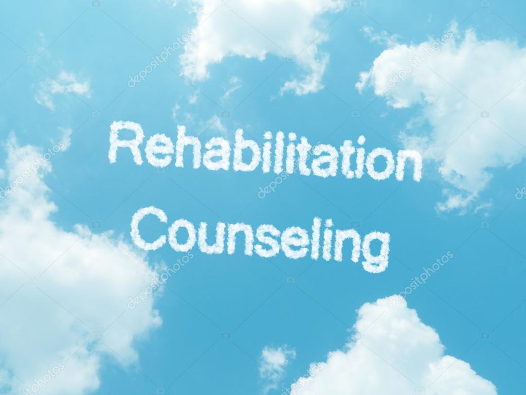 cloud words with design on blue sky background