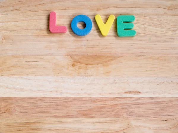 Love on wooden background, Valentines Day background — Stock Photo, Image