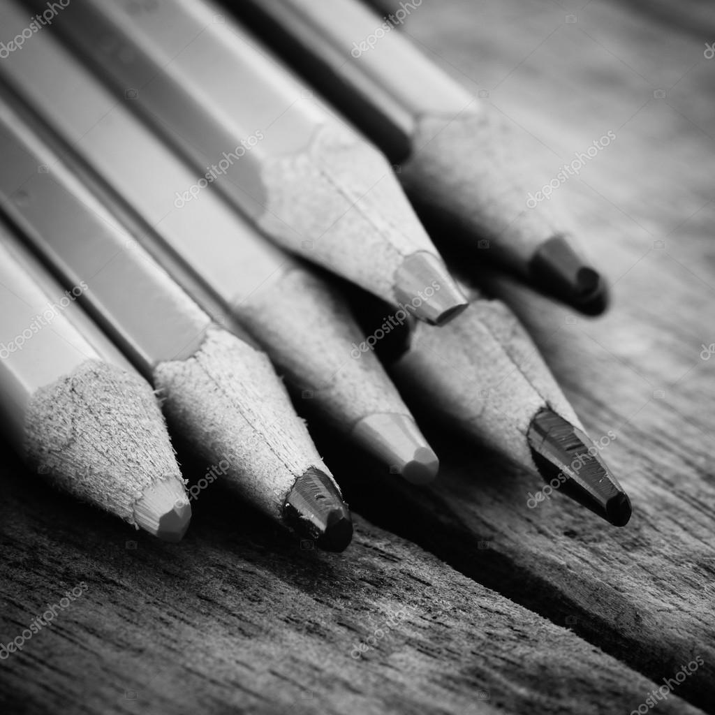 Black and white colour pencils — Stock Photo © nattapol 62575463