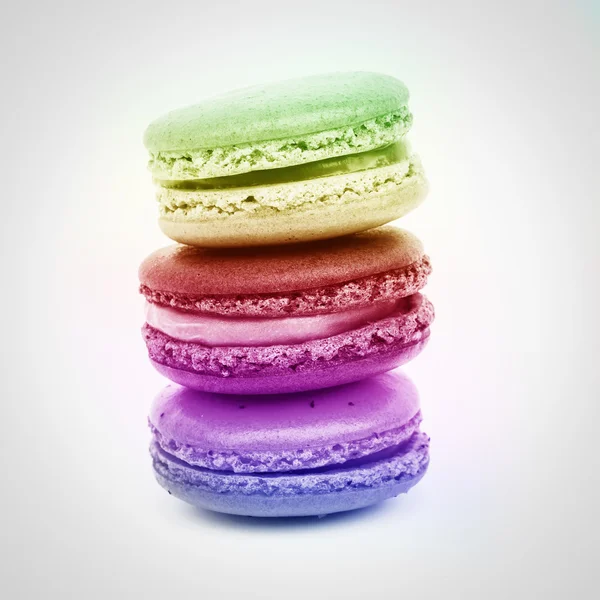 Rainbow Sweet and colourful french macarons — Stock Photo, Image