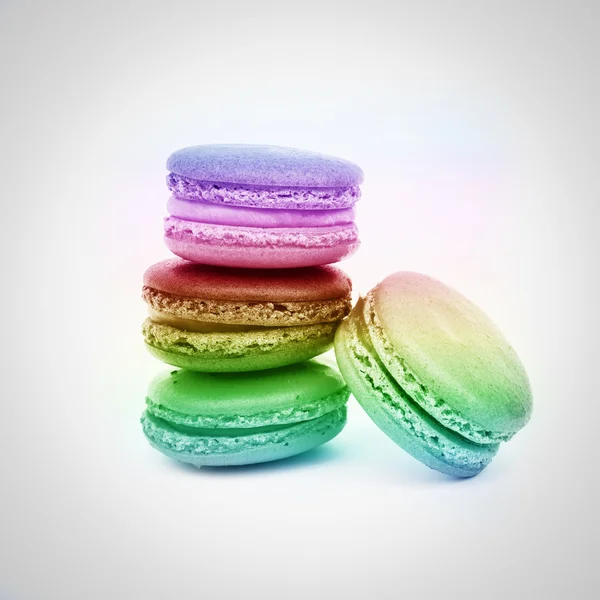 Rainbow Sweet and colourful french macarons — Stock Photo, Image