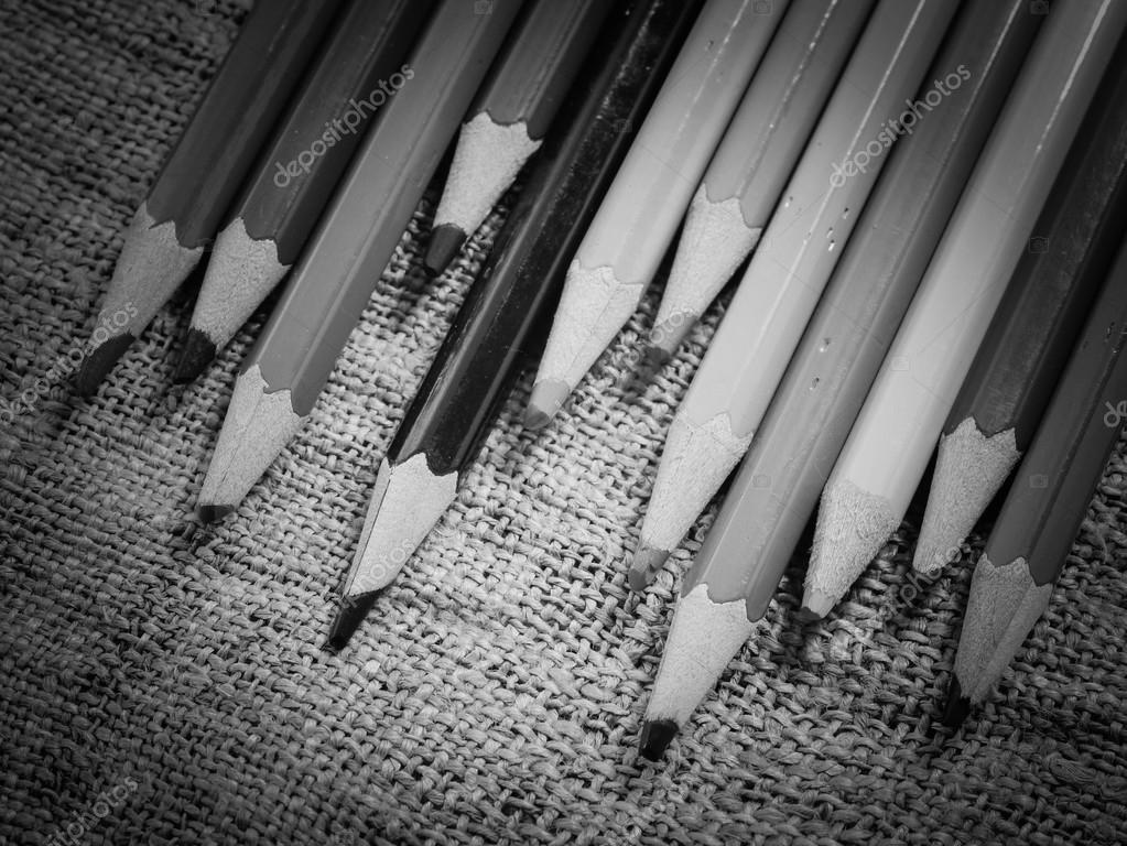 black and white colour pencils — Stock Photo © nattapol 62846383
