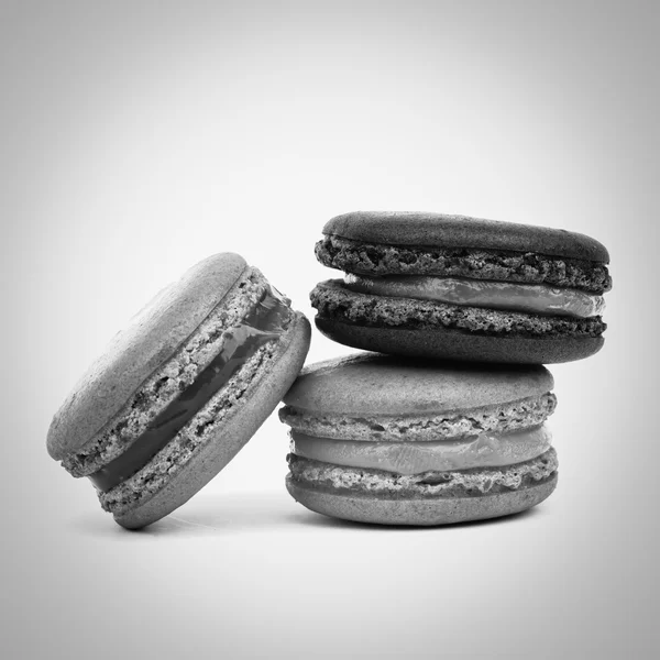 Zwart-wit Sweet Frans macarons — Stockfoto