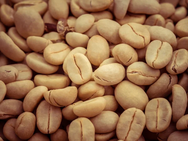 Yeşil kahve çekirdekleri makro filtre etkisi retro vintage tarzı ile