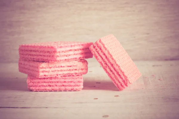 フィルター効果のレトロなビンテージ スタイルのピンクのワッフル — ストック写真