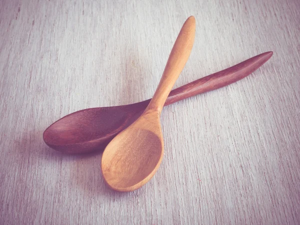 Wooden Spoon with filter effect retro vintage style — Stock Photo, Image