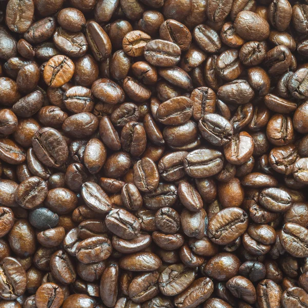 Roasted brown coffee beans, can be used as a background and texture — Stock Photo, Image