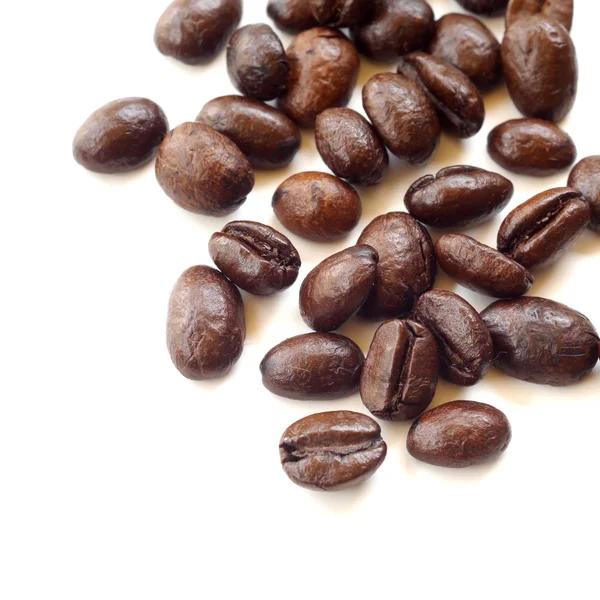 Brown coffee beans isolated on white background — Stock Photo, Image