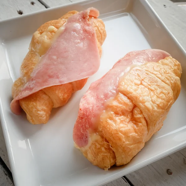 Croissant ham — Stock Photo, Image