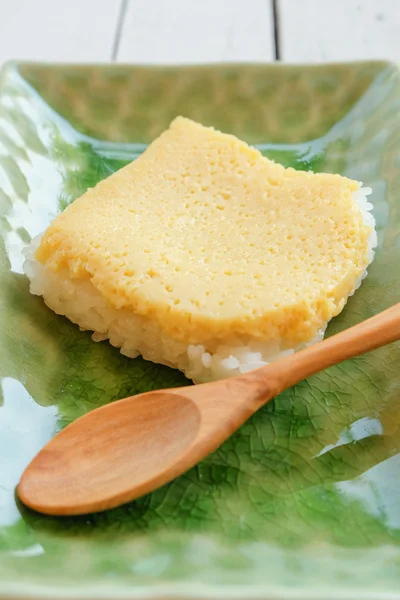 Thailändska vaniljsås med klibbigt ris — Stockfoto