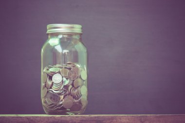 Filtre etkisi retro vintage tarzı ile cam para