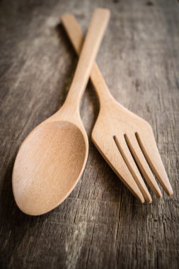 Tahta kaşık filtre etkisi retro vintage tarzı ahşap tablo