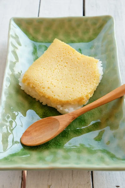 Creme tailandês com arroz pegajoso — Fotografia de Stock
