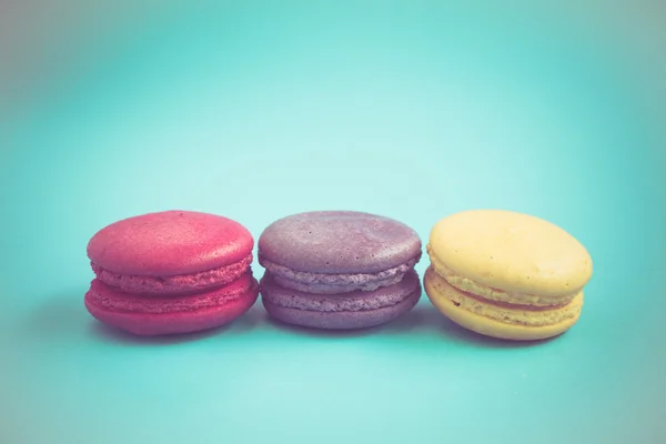 French macaroons with filter effect retro vintage style — Stock Photo, Image