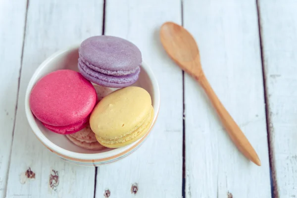 Macaroons franceses com efeito de filtro estilo vintage retro — Fotografia de Stock