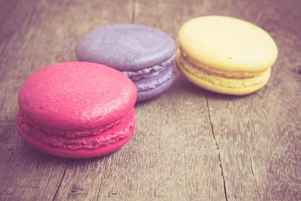 French macaroons with filter effect retro vintage style — Stock Photo, Image