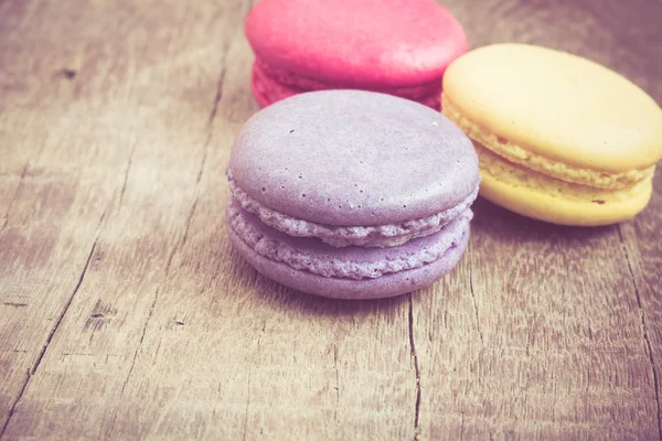 French macaroons with filter effect retro vintage style — Stock Photo, Image