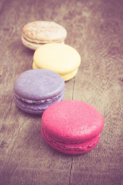 French macaroons with filter effect retro vintage style — Stock Photo, Image