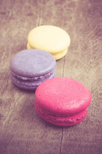 French macaroons with filter effect retro vintage style — Stock Photo, Image