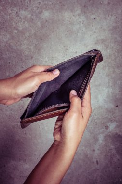 Filtre etkisi retro vintage tarzı ile boş bir cüzdan