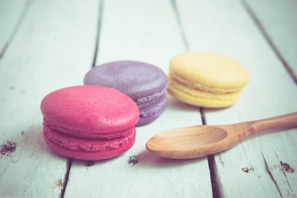 Macarons français avec effet filtre style vintage rétro — Photo