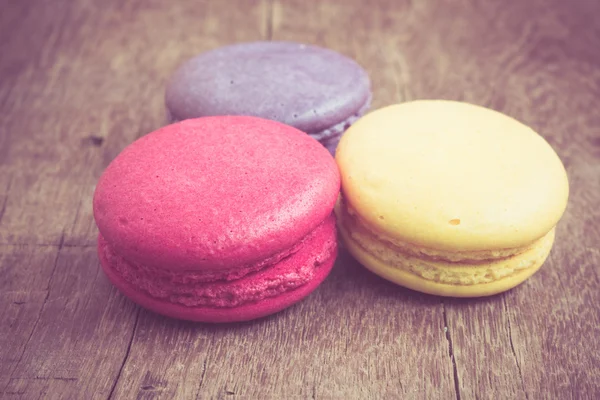 French macaroons with filter effect retro vintage style — Stock Photo, Image