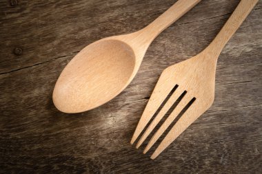 Tahta kaşık filtre etkisi retro vintage tarzı ahşap tablo