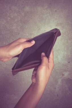 Filtre etkisi retro vintage tarzı ile boş bir cüzdan