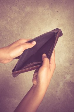 Filtre etkisi retro vintage tarzı ile boş bir cüzdan