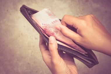 m-cüzdan filtre etkisi retro vintage tarzı ile para almak