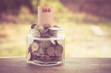 Filtre etkisi retro vintage tarzı ile cam para