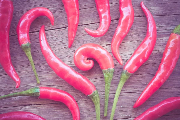 Red hot chili peppers with filter effect retro vintage style — Stock Photo, Image