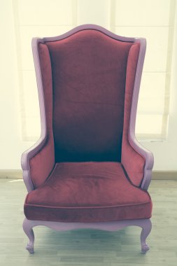 Kırmızı koltuk filtre etkisi retro vintage tarzı ile