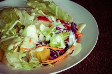 Filtre etkisi retro vintage tarzı ile salata