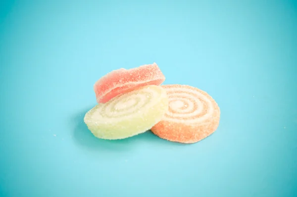 Färgstarka frukt-klistra godis med filter effekt retro vintage stil — Stockfoto