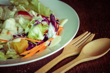Filtre etkisi retro vintage tarzı ile salata