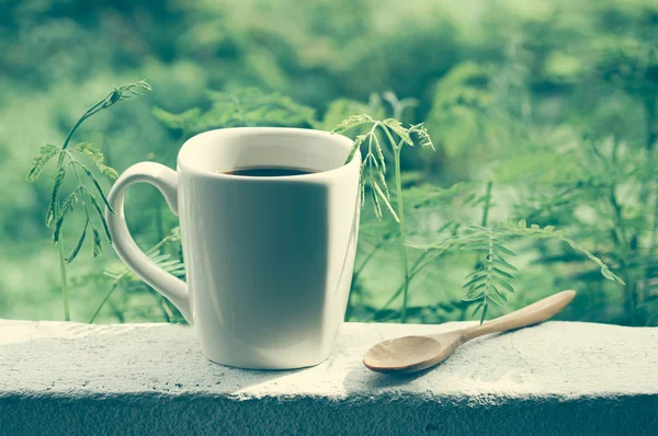 Kaffee mit Filtereffekt im Retro-Vintage-Stil — Stockfoto